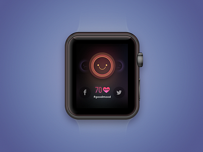 Mood-Ring apple watch dark emoji heart illustration metrics minimal touch ui ux