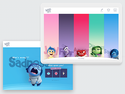 InsideOut - Child Sentiment Analysis iPad App analysis app blue colors disney game ipad minimal mobile pixar ui ux