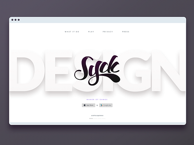 Syck Home Page app gaming home page landing page light theme minimal mobile responsive design web