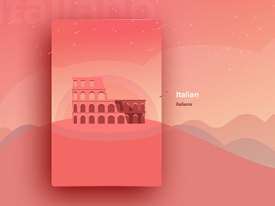Language Card - italiano android card colors illustration ios italy mobile stars ui ux