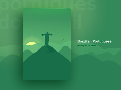 Language Card | Brazilian android card card design green illustration ios material design mobile ui ux