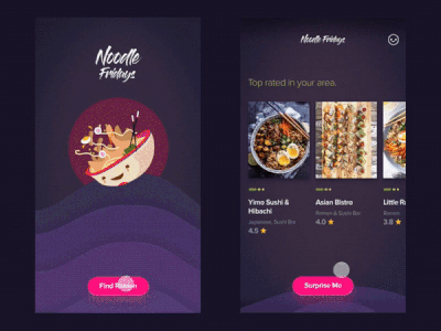 Noodle Fridays - Another Studio Exploration 2d 3d animation design gif ios material mobile ui ux web