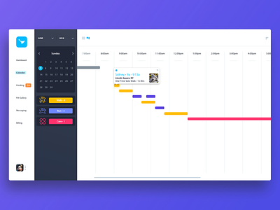 Pet Pro - Booking Calendar app calendar clean colors dashboard design minimal scheduler ui ux web