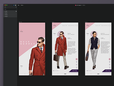 Suit Supply - Android Exploration android app e commerce invision minimal mobile studio ui ux