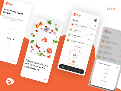 Daily calories manager calories design food health managment mobile app modal window onboarding progress tabbar ui ux weight