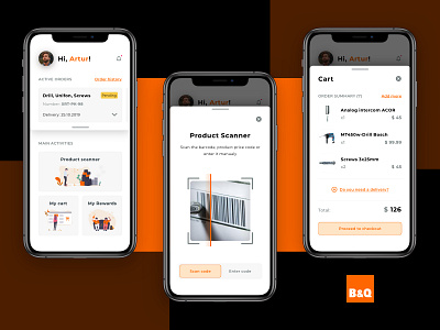 Product scanner - Queue killer app cart dashboard delivery design ecommerce mobile app scanner ui ux