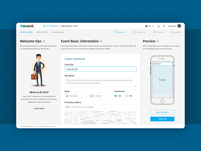#event - app constructor admin panel application business constructor dashboad events forms interface ui ux web