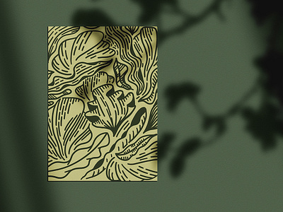 Foliage illustrated floral foliage handdrawn illustraion linework