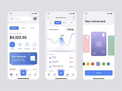 Fintech App 2023 app design crypto ios minimalism minimalistic design mobile app stocks ui