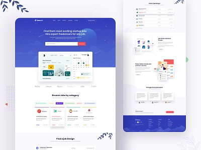 Online Job || Landing Page career clean creative illustration job job application job board job listing job portal job post jobs online job portal search job startup typography website design