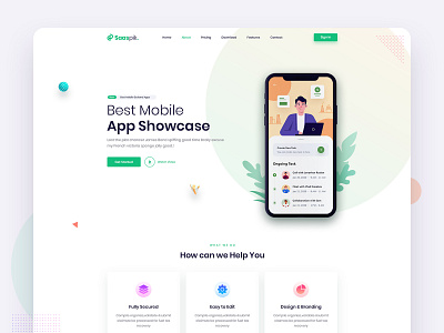 App Showcase. agency app app concept app design app landing app showcase app store app ui application branding clean corporate creative creative design illustration landing showcase typography uiux