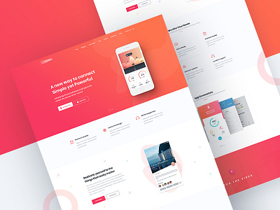 Creative App Landing Page app app design app landing app landing template app showcase app waves app website design ui uiux ux web design website design