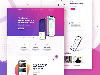 Creative App Landing agency app app design app landing app landing template app website apps business clean corporate creative creative design design landing landing page modern typography uiux web design website design