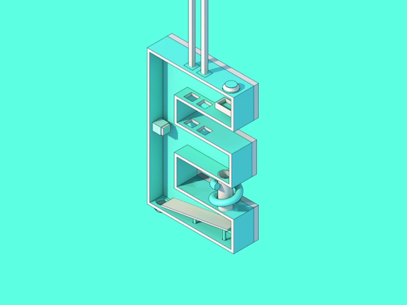 Alphabet Series - E animation first on dribbble isometric low poly