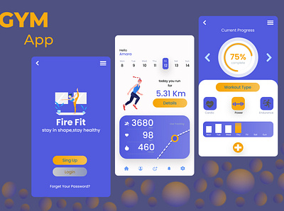 GYM APP graphic design ui