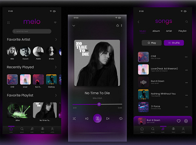 Redesign Melo Music App ui