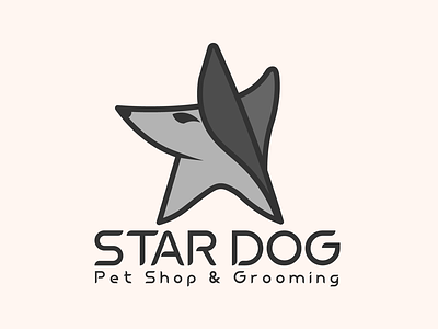 STAR DOG branding character design dog graphic design illustration lettermark logo mascot minimalist pet shop simple typography vector
