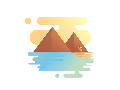 Landscape Series - 2 beach flat design landscape mountains ocean sea