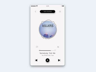 Minimal Music App app application black killers minimal mobile music white