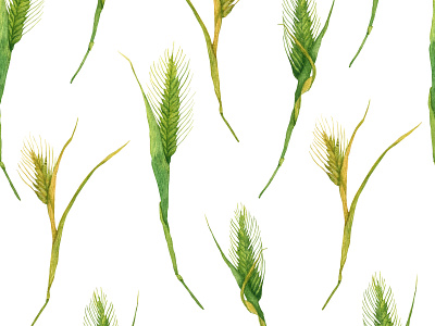Watercolor seamless pattern hand painted herbs illustration seamless textile