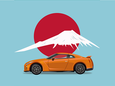Nissan car illustration car design graphic design illustration japan japan car mountain
