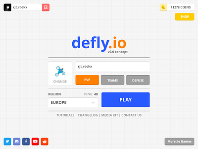 Defly.io UI concept design game ui ui design ux vector