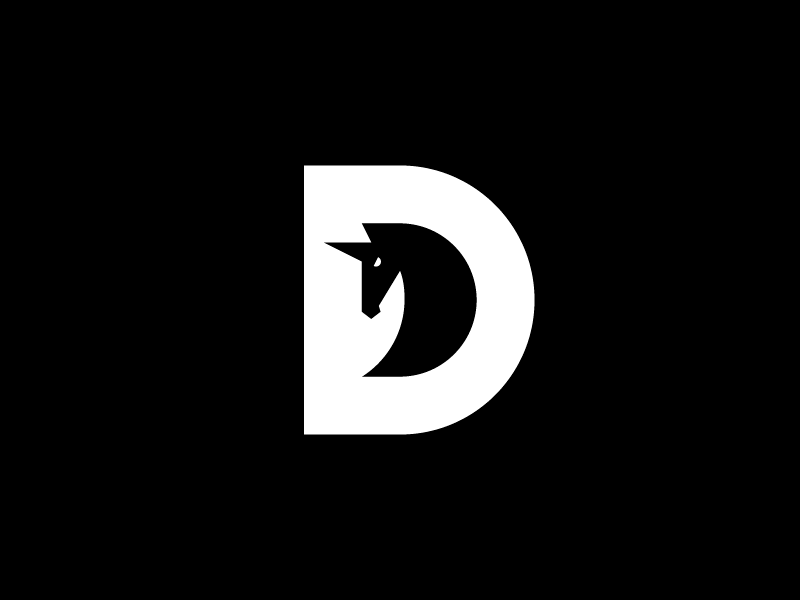 Dirty Unicorns logo negative space dirtyunicorns