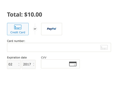 Credit Card/PayPal Payment Form card credit credit card form forms money pay payment paypal
