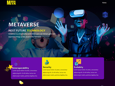 Metaverse landing page, Metaverse website