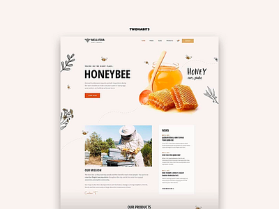 UI design for Two Habits Project bee design honey landing page project ui