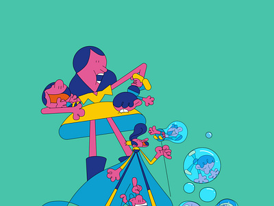 Bubble Child 2d child illustration
