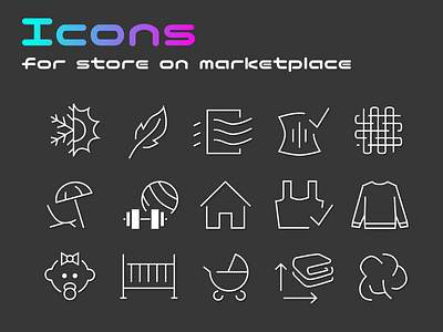 Icons for store on marketplace design graphic design vector