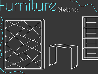 Sketches for furniture design graphic design vector