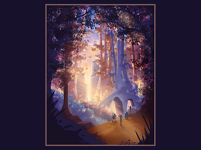The Forest adventure book cover fantasy forest illustration landscape texture