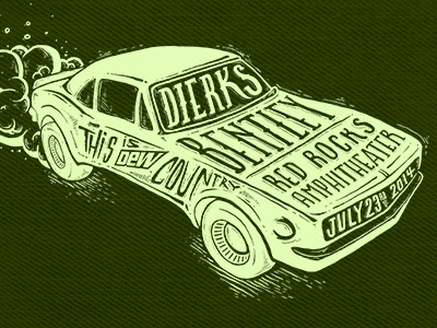 Concert Tee Graphic bentley dierks drawn hand lettering red rocks type typography