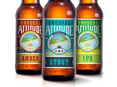 Beers attitude beer design label typography unusual vector