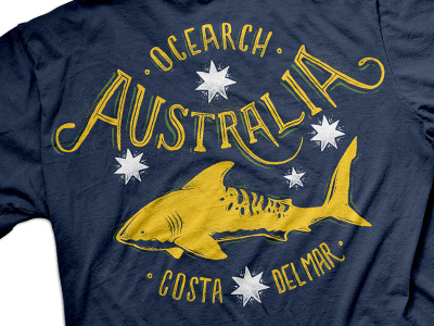 Aussie Sharks australia illustration sharks t shirt typography vector
