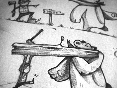 Amigos amigos axe bear book childrens friends illustration kids log lumberjack sketch sketchbook