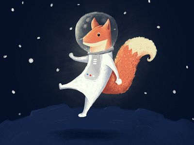 Foxtronaut Color Study brush fox foxtronaut illustration painting photoshop space