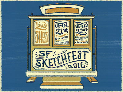 SF Sketchfest comedy lettering sketch trolley type typography