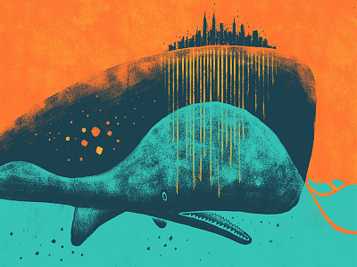 Whale Cover cover art editorial illustration magazine texture whale