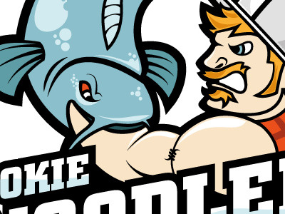 The Okie Noodlers fishing illustration illustrator logo noodlers redneck sports