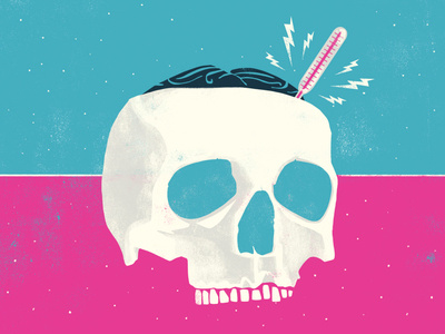 💀🌡️💀 drawing illustration poster sick skull texture