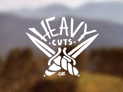Heavy Cuts - Crossed Knives cuts drawn hand heavy illustration illustrator knife type typography vector