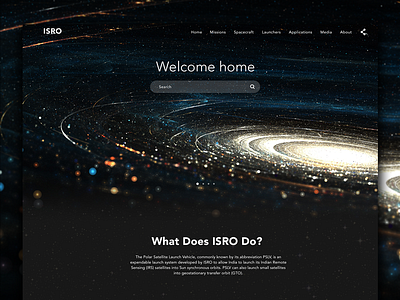 ISRO Website Concept galaxy isro space stars ui ux webdesign website