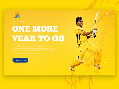 CSK - Landing Page chennai cricket csk dailyui ipl sports typo ui ux web yellow
