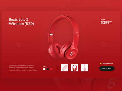 Beats Product Card beats card daily design dre material product red studio ui