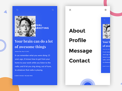 Mobile Blog App & Menu UI