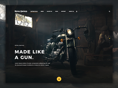 Royal Enfield automobile clean interface landing lifestyle minimal modern motorcycle sport ui ux web