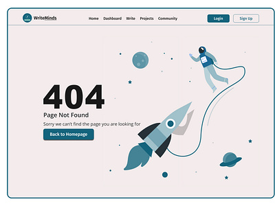 404 Page Design for WriteMinds